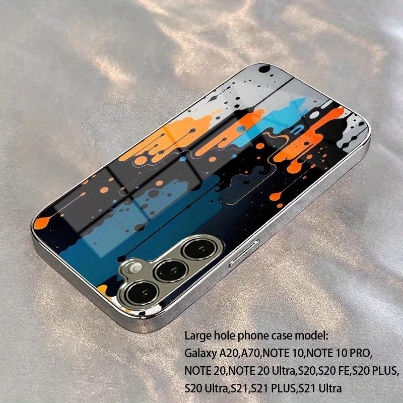 Vergoldete gehärtete Glas-Handyhülle, kompatibel Galaxy S26 S25 S24 S23 S22 Ultra Plus. Mit Graffiti-Design.