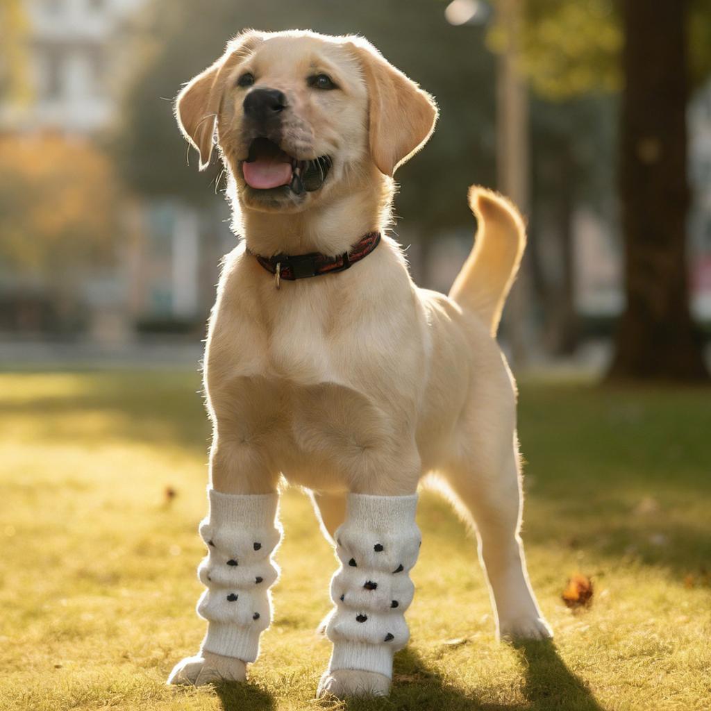 4Pcs Pet Leg Sleeves for Dogs Warm Breathable Cotton Leg Warmers Cold Weather Protection Elastic Fit Dog Elbow Cover Stylish Pet