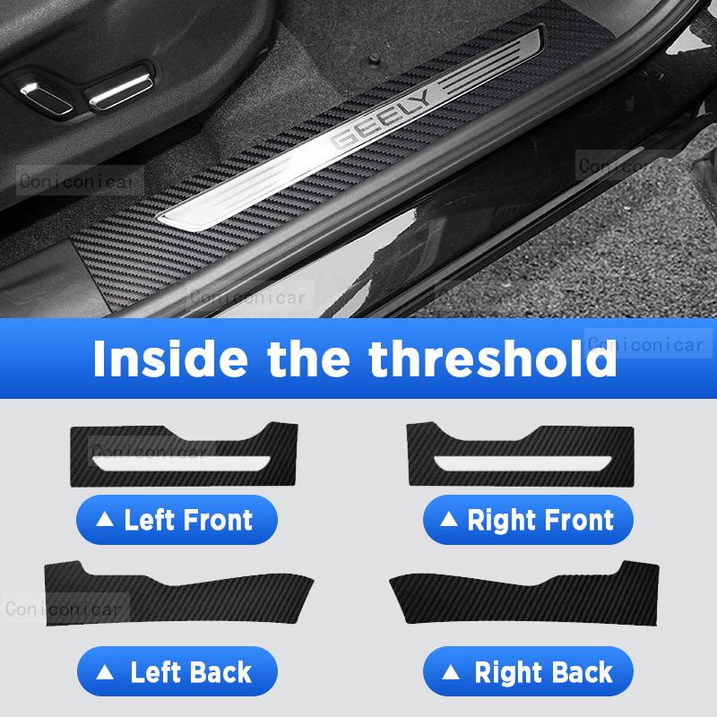 Car Door Sills Scuff Plate Threshold Protector Interior Imitation Carbon Fiber Sticker Accessories For GEELY MONJARO -2025