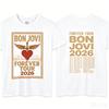 Bon Jovi Forever Tour 2026 Merch Summer New T Shirt 100Cotton Unisex Unisexs Unisexs TShirt Tour Y2k Fans Casual Tee Streetwear