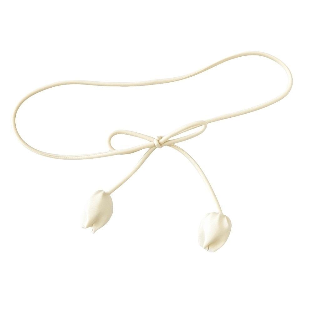 

Круглый Формы Узловатый Пояс для Платья из ПУ Кожи Цветочный Пояс-Веревка на Талию Тюльпановая Веревка Пояс Пояс для Платья белый