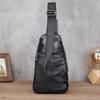Men's Chest Bag Genuine Leather Crossbody Large Capacity Top Layer Cowhide Fashionable Sports Single Shoulder
