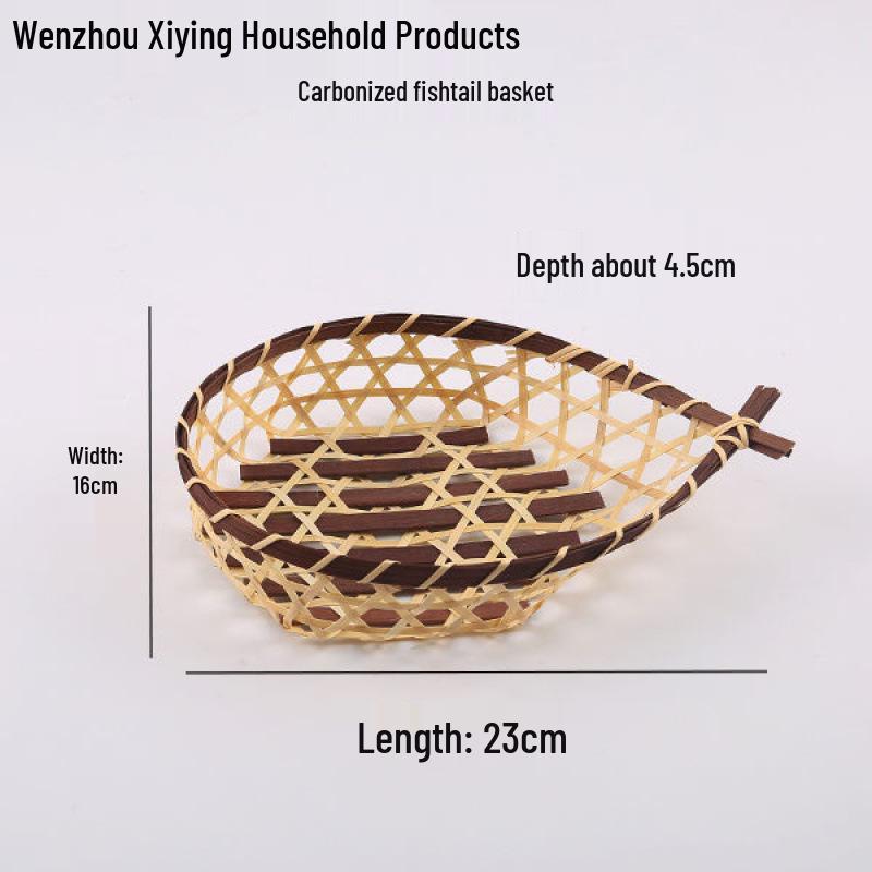 Bamboo Woven Storage Set: Includes Small Basket for Scallions, Ginger, Garlic, Winnowing Fan, Steamer, Fruit Plate, and Shelf.