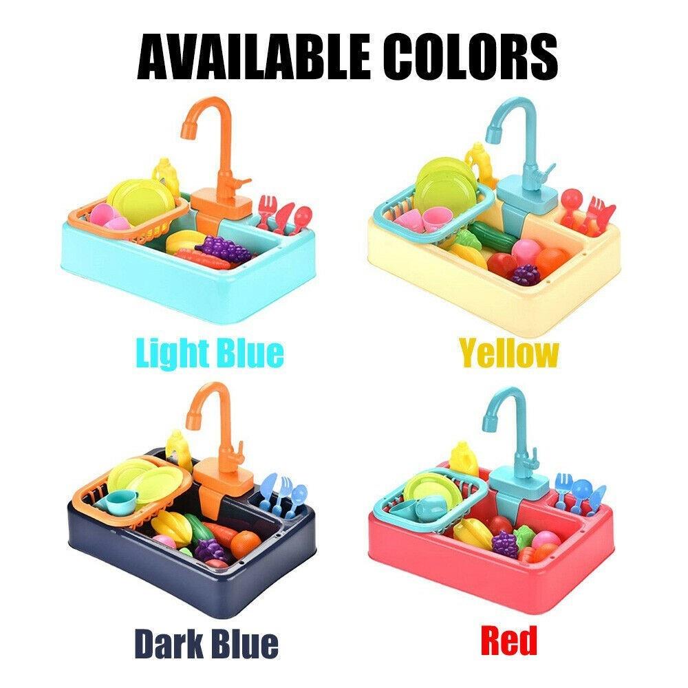 Kids' Kitchen Tools and Gadgets Electric Dishwasher Fruit Vegetable Clean Basin Simulate Circulate Water Toy keuken accessoires