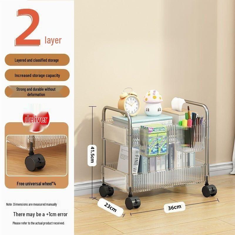 Multi-layer Acrylic Skincare and Cosmetics Trolley Shelf