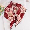 Spring New Retro Printed Women's Silk Scarf Flower Triangle Scarf Headscarf Scarf Accessories Scarf Outer Shawl