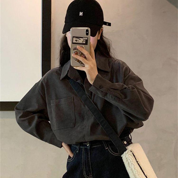 Chic Fake Two-Piece Loose Long-Sleeved Shirt for Fall/Winter