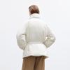 ONLY Women's 90% White Duck Down Stand Collar Jacket with Waist Tie