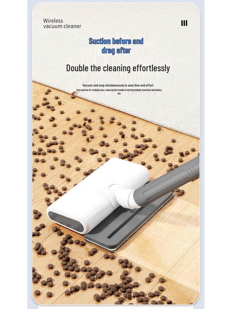 Portable Wireless Vacuum & Mop with Powerful Suction, Silent Operation & Carpet-Friendly Design