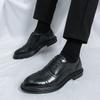 Color Matching Men's Wedding Dress Shoes Business Leather Shoes Derby Shoes Lace-up Casual Small Leather Shoes Men's Pair