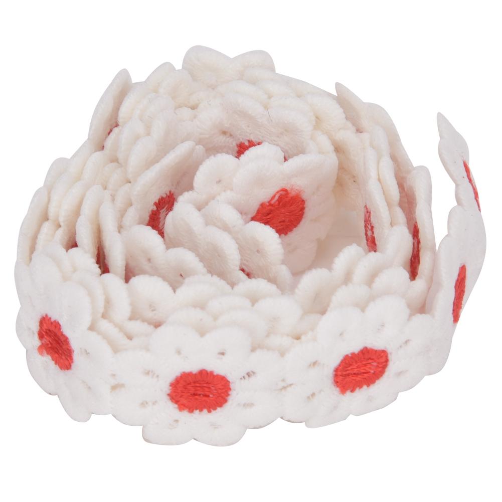 4 Yards Red Printing Polyester Lace Accessories  Gift Wrapping Tape Christmas Tie Ribbon Festival