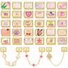 Gold Color Butterfly Heart Planet Cherry Tassel Chain Italian Charm Links Fit 9mm Stainless Steel Bracelet Women DIY Making Gift