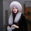 Fox Fur Hat Women Winter Scarf Hat Warm Ear Protection Cap Female Outdoor Thick Warm Fur Hats Russians Fashion Fluffy Fur Hat