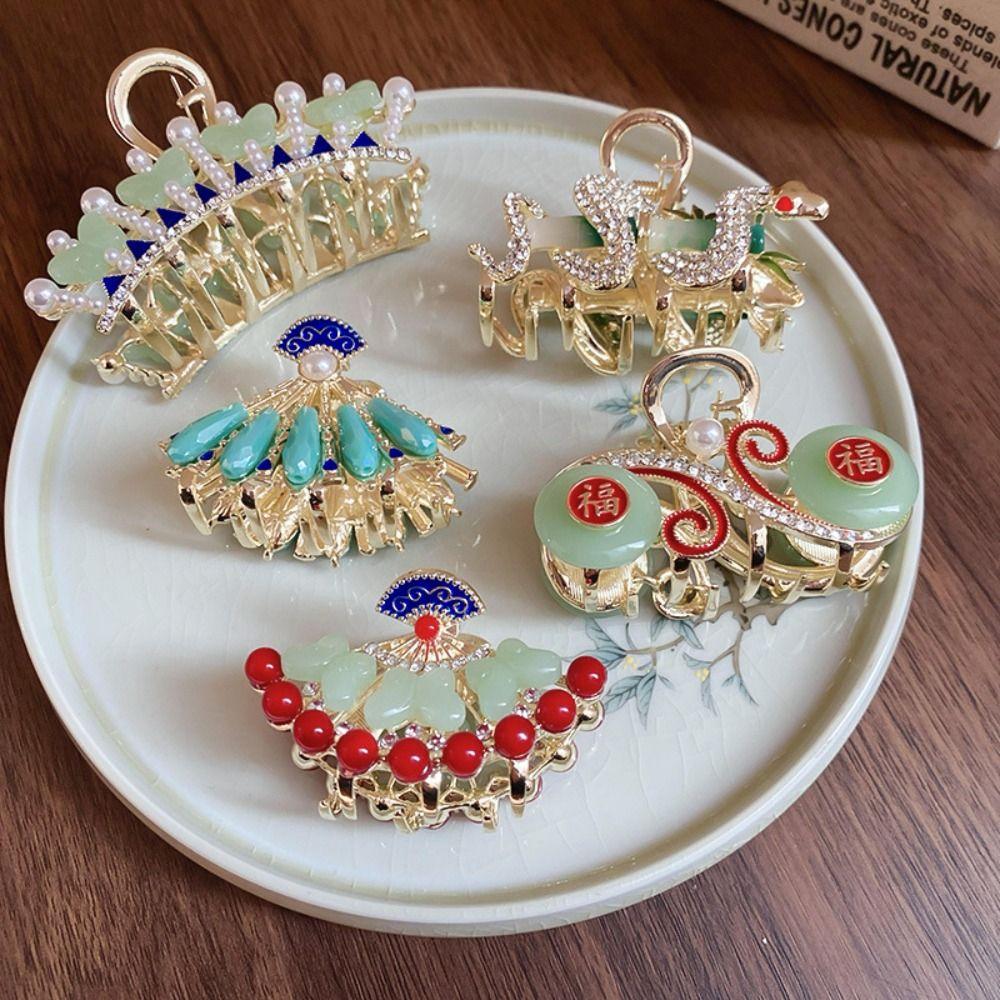 

Pearl Antique Style Grab Clip Exquisite Hanfu Headwear Temperament Chinese Style Hair Claw Party Style1