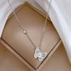 Fritillary Butterfly Minimalist Wind Furnace Real Gold Necklace Female Collarbone Chain