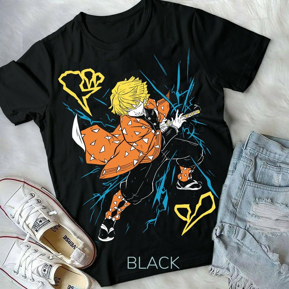 

Agatsuma Zenitsu T Shirt Demon Slayer Kimetsu No Yaiba Anime T Shirt Size S_5XL S