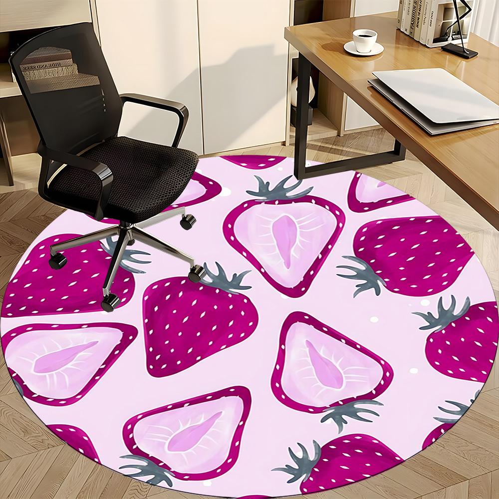 1pc Strawberry Pattern Carpet for Office, Non-slip, Soft and Durable Office Rug, Perfect for Office yy260128064