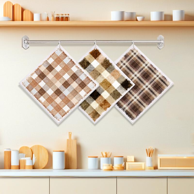

Cleaning Cloth Reusable Kitchen Dish Towels Eco-friendly Microfiber Plaid Pattern Dishcloths Lint Free Washable Duster Rags Tea Towels 9*7inch J78B-3 PCS