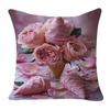 Summer New American Rose Ice Cream Pillow Case Personalized Peach Skin Sofa Bedside Cushion Pillow Case Home