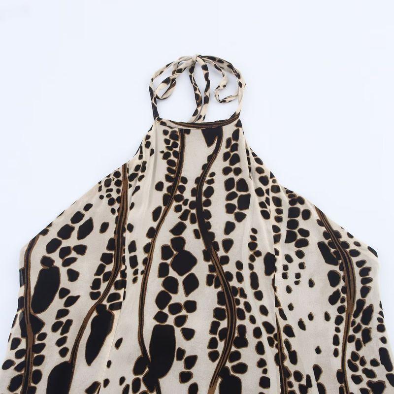 Kaslead New Women Clothes Western Style Fashion Loose Print Neck Collar Dress 2183068