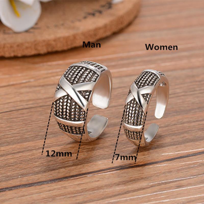 Buyee Copper Lover Couples Ring Sets Elegant X Gray Open Ring Finger For Woman Man Fashion Fine Jewelry Circle