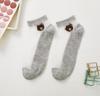 5 /10 Pairs Women Socks Summer Cartoon Socks Bear Colorful No Show Socks Soft Silk Thin Transparent Kawaii Girls Female Ankle Socks