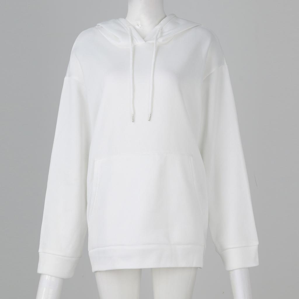 Women Tie Printed Long Sleeve Drawstring Pullover Sweatshirts With Pocket