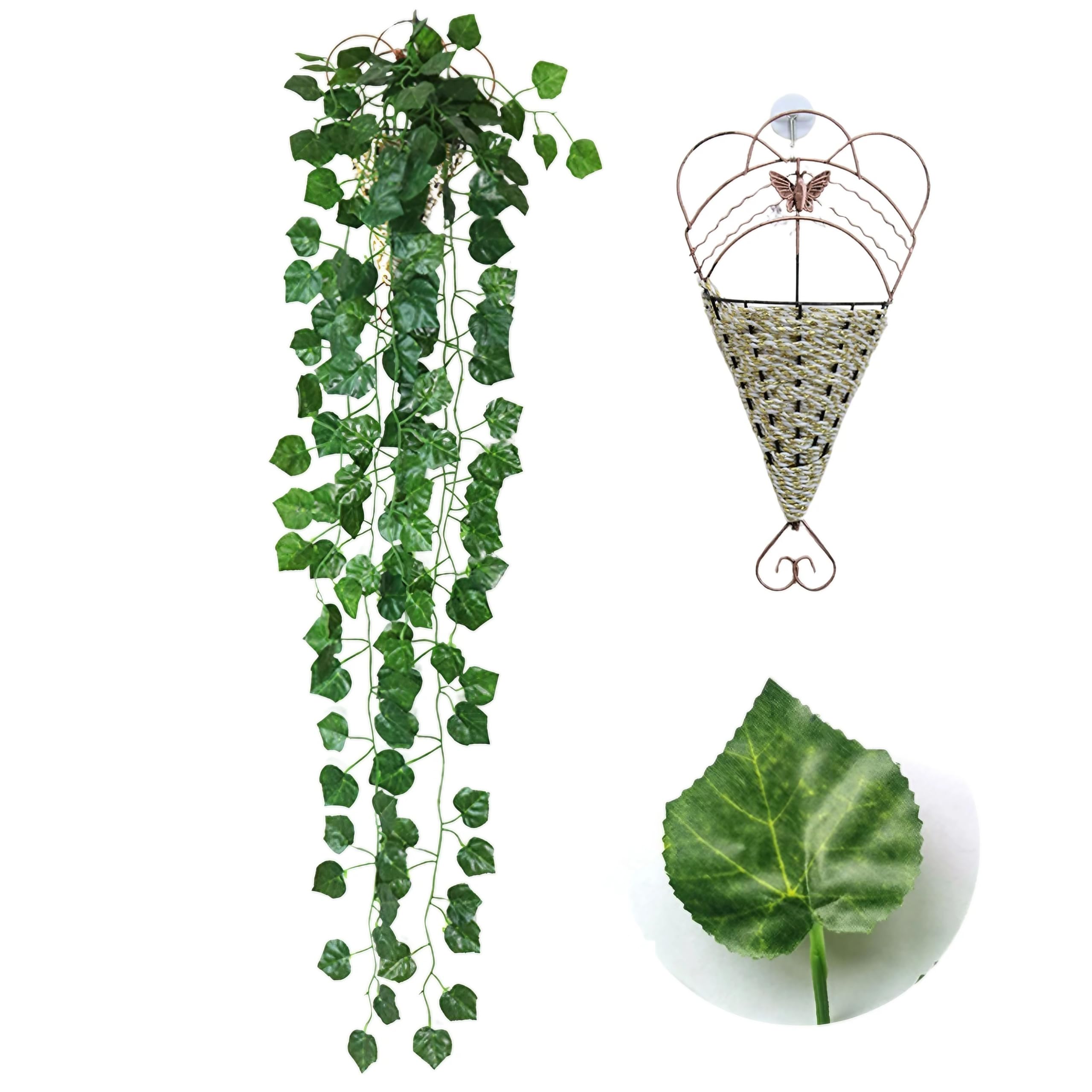 

East Leaf Faux Ivy Wall Hanging Plant, 35.6 inches (90 cm) Long