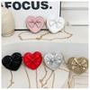 Solid Knot Butterfly Color Heart Shaped Children Crossbody Bag For Daily Use