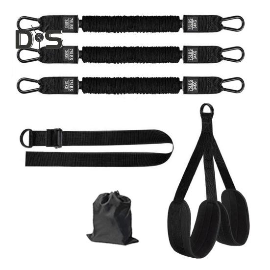 

Подтягивающая лента для подтягиваний, регулируемая длина, тренировка мышц, 75-225 фунтов, прочная лента сопротивления, фитнес-оборудование чёрный