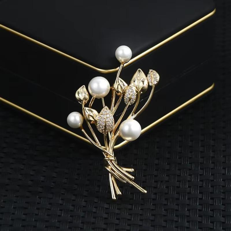 1pc Dainty Wheat Brooch for Women Men Chic Plant Brooches Pins Inlaid Zircon Jewelry Trendy Accessories Party Gifts