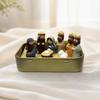 Mini Christmas Nativity Set In Tin Box Cute 3D Printed Figures Manger Set Iron Box For Christmas Home Decoration Holiday Gifts