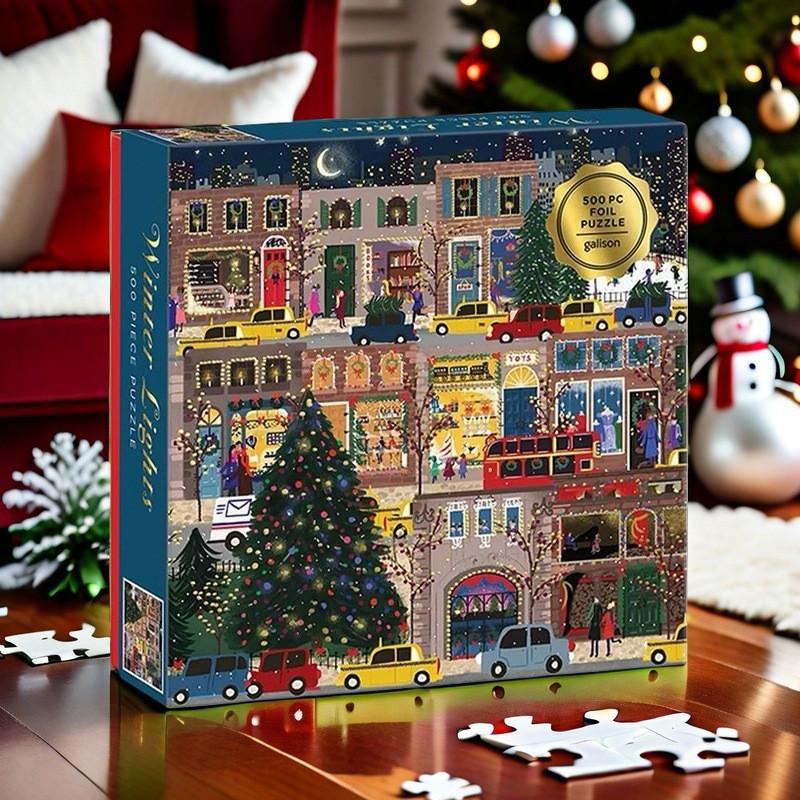 

Winter Christmas Street Scene Pattern Puzzle Toy For Adults Diy Decor Home