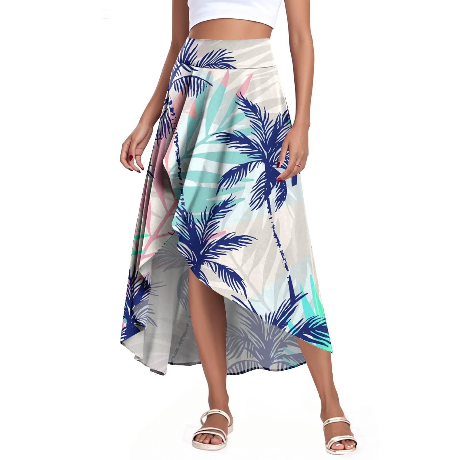 

Жіночі Модні Повсякденні Принтовані Шорти-Спідниця з Розрізом та Воланами з Високою Посадкою L