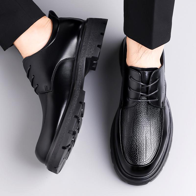 Fashion Elegantes Lace Up Casual Shoes Leather Mens Oxfords Shoes Leisure Walk Man Business Footwear Versatile Derby Shoes Men Sneakers