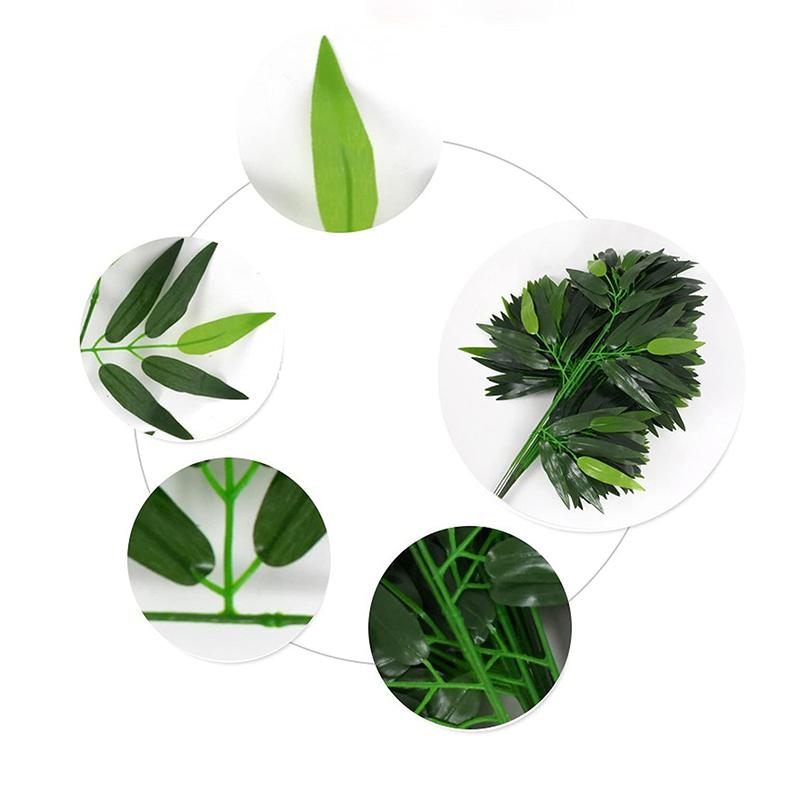 50Pcs/lot Artificial Bamboo Leaf Simulation Plastic Bamboo Leaves Branches For Wedding Ornaments Home Garden Office Decorations