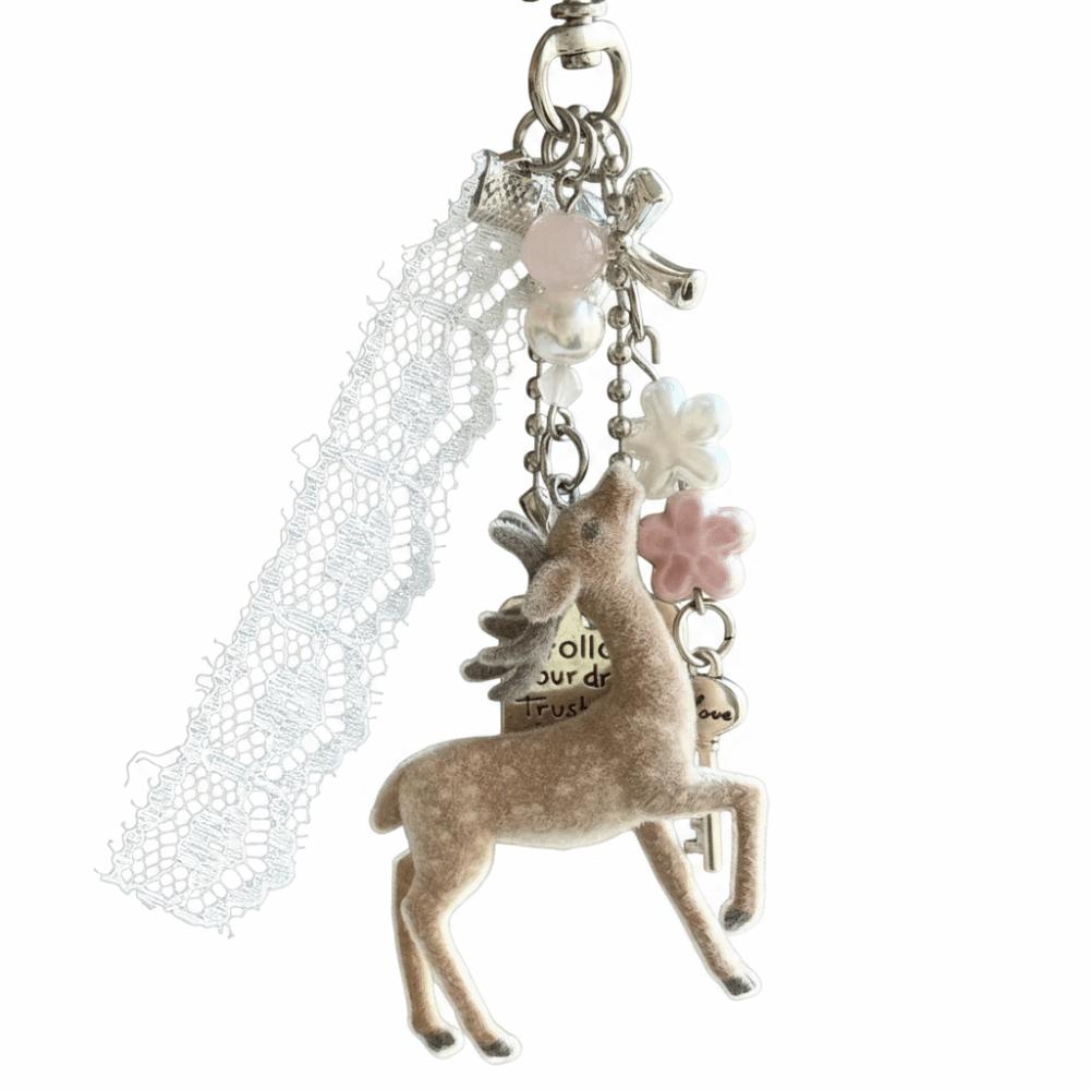 Handmade Phone Charms Portable Bag Pendant Cute Deer Keychain