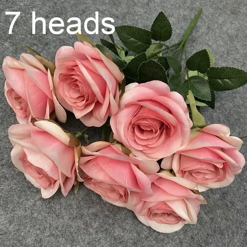 

9 головок шелковых искусственных цветов, букет оранжевых роз, домашний декор, искусственный цветок, ромбовидные угловые розы, комплект, украшение для гостиной