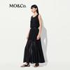 MO&Co. New Summer Black Sleeveless Mesh Tank Dress with Belt