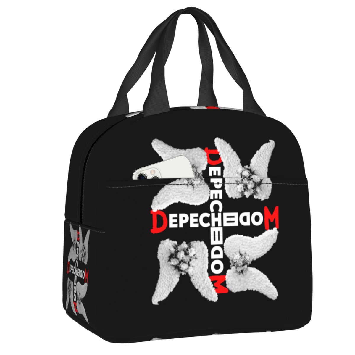 Custom Depeche Cool Mode Electronic Rock Resuable Lunch Box Women Waterproof Cooler Thermal Food Insulated Lunch Bag Office Work 22x20x13cm