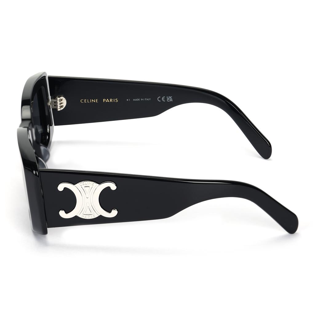 Celine Rectangular Sunglasses With Engraved Temples Women Sunglasses Black CL40282U5301A
