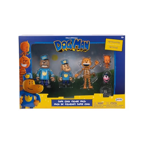 Dog Man Movie Action Figure Multi-Pack Set with 2.5-Inch Scale Figures - Dog Man Movie Toys Inspired by Lil' Petty, The Chief, and Flippy!