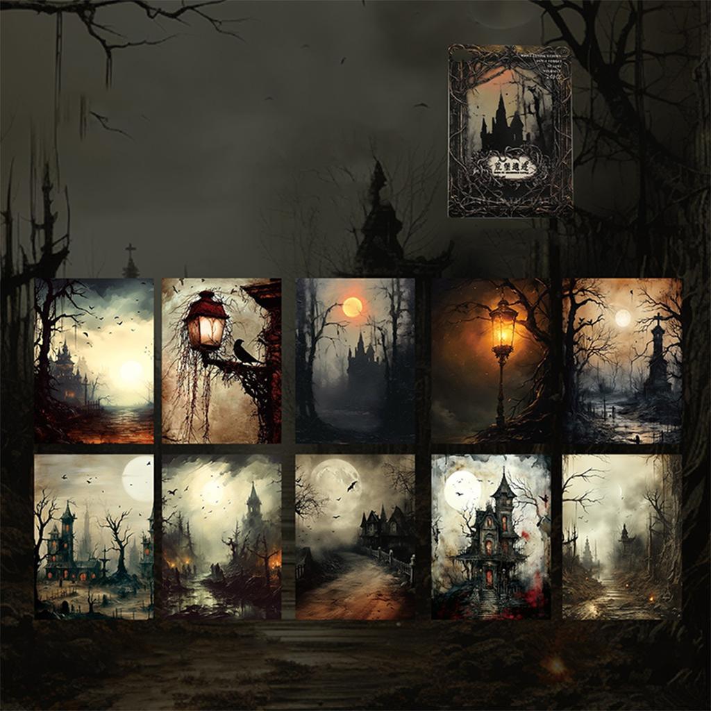 The Material Paper Is A Series Of Retro-themed Planner Decorations In The Dark.