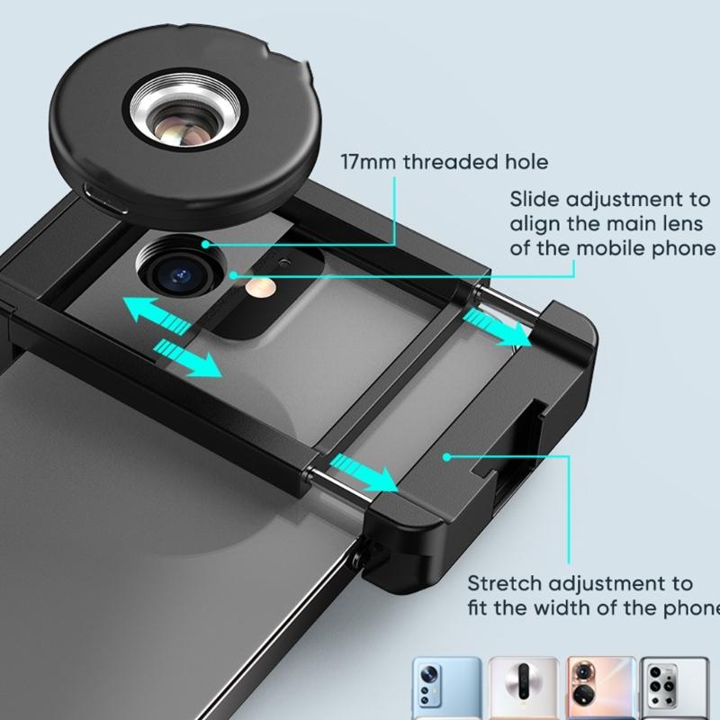 Microscope with LED Fill Lights CPL Filter 100X Digital Microscope Lens Portable Pocket Phone Microscope Lens Attachment