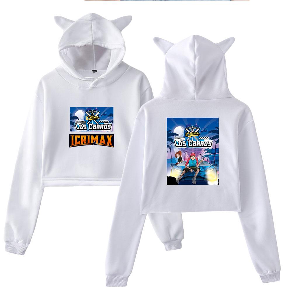 Cat Ear Hoodies Sweatshirt Icrimax for Women Sexy Pink Color Fashion Autumn Streetwear Cool Clothes
