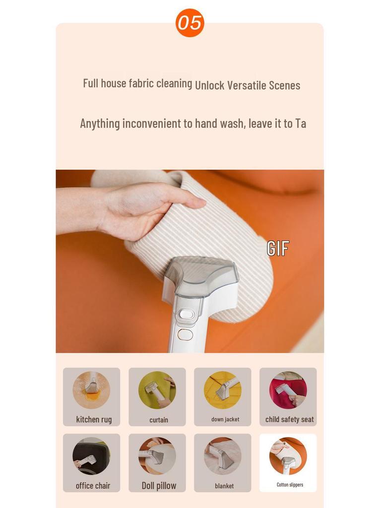 Yili 6318 Čistič látek na pohovky, závěsy a koberce: Odstraňování skvrn a vysávací systém