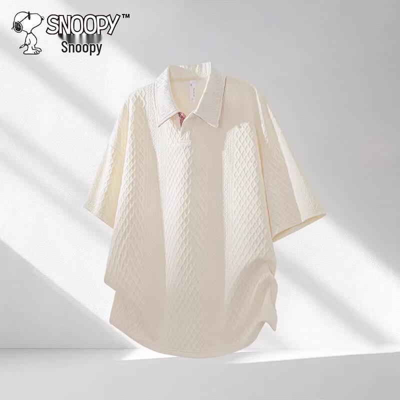 SNOOPY Men s Short Sleeve Polo Shirt L