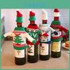 Sacos Festivos para Garrafa de Vinho Tinto com Boneco de Neve e Papai Noel Decoração de Natal