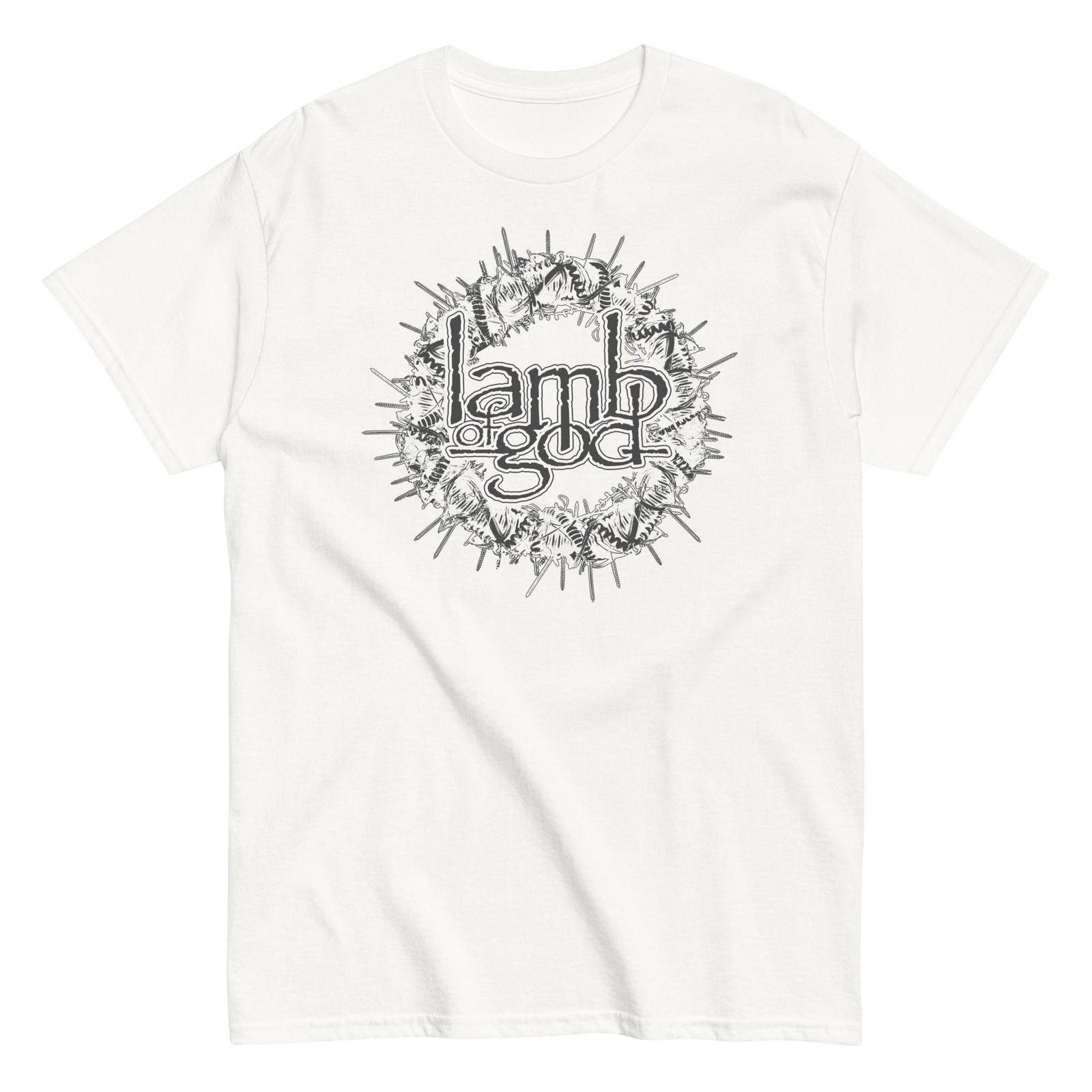 MerchMoment Lamb of God Badge Logo T-Shirt T-Shirt White New XL