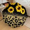 1 Stück Sonnenblumen-Leoparden-Regenschirm - 8-Speichen verstärkt, Automatisches Öffnen, Leicht & Langlebig, Niedliches Modeaccessoire für Draußen - T381